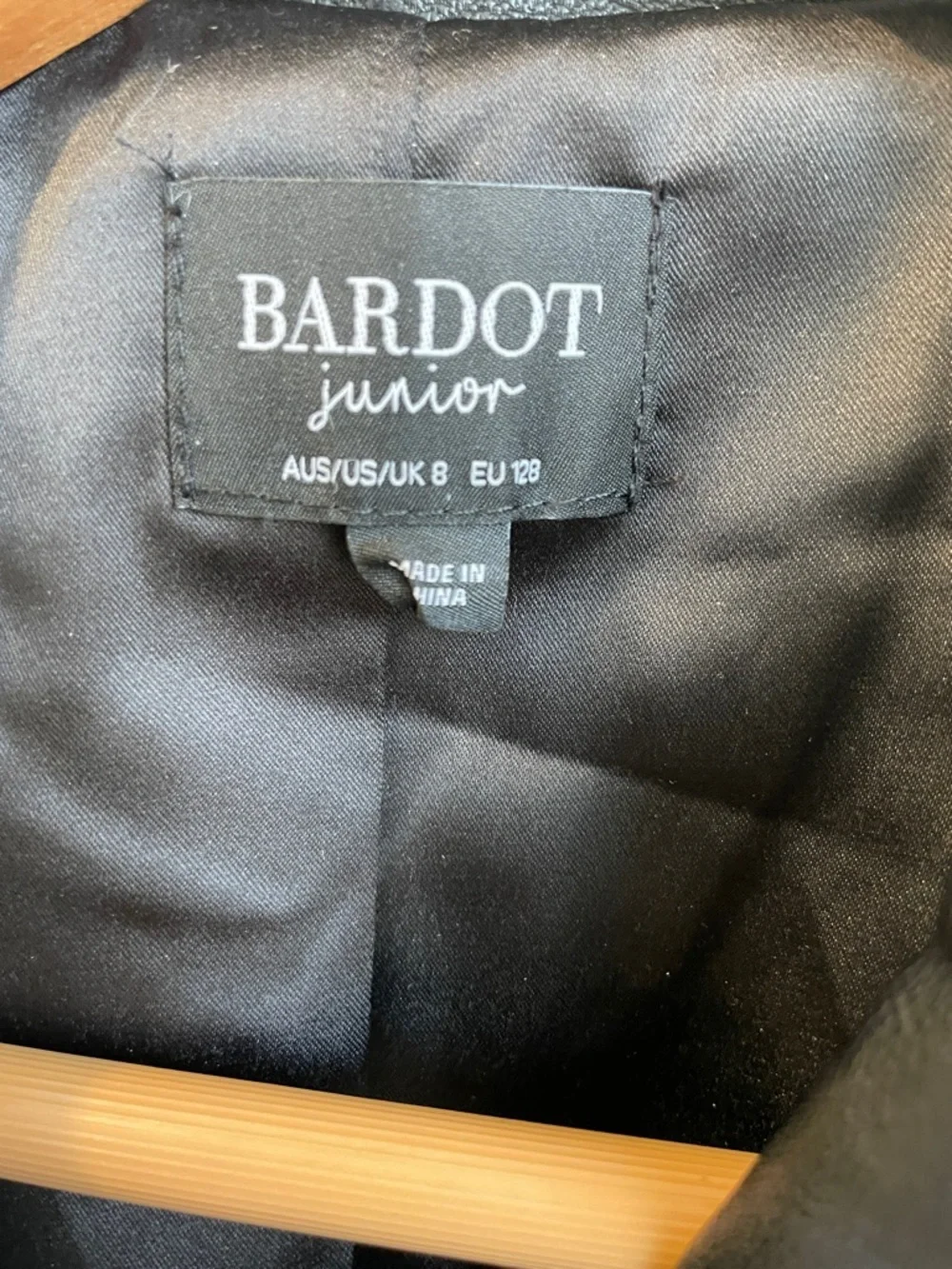 Bardot Junior • Black Leather Asymmetrical Moto Jacket • 8